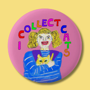 Badge Rond 5 Cm Amoureux de les chats cadeau chaton secourir nouve