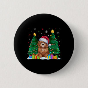 Badge Rond 5 Cm Amoureux de les chiens de Maltipoo Santa Hat Ugly