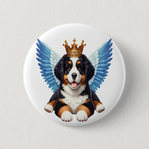 Badge Rond 5 Cm Amoureux de les chiens de Montagne Angel Bernese B