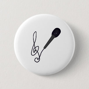 Badge Rond 5 Cm amoureux de musique