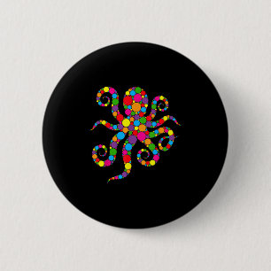 Badge Rond 5 Cm Amoureux de pieuvre drôle Étudiant en art à pois H