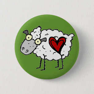 Badge Rond 5 Cm Amoureux de plouc - amour de moutons