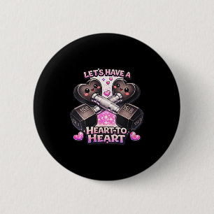 Badge Rond 5 Cm Amoureux de salle de sport pour femmes cœur à cœur