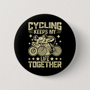 Badge Rond 5 Cm Amoureux de VTT Vélo de route Cycliste En