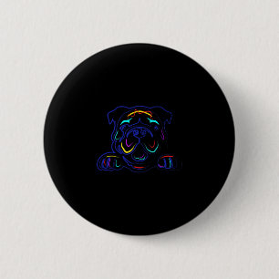Badge Rond 5 Cm Amoureux des Bulldog Dessin au trait Bulldog Artsy