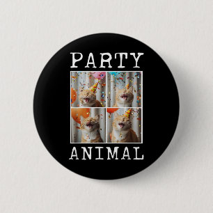 Badge Rond 5 Cm Amoureux des chats Animal Thème Happy Chat Anniver