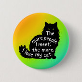 Badge Rond 5 Cm Amoureux des chats, plus de chats J'aime propriéta (Devant)