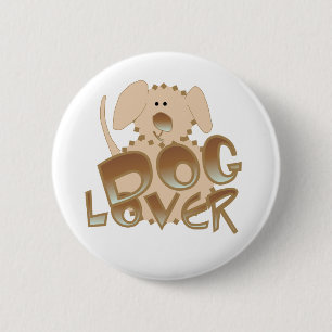 Badge Rond 5 Cm Amoureux des chiens Brown