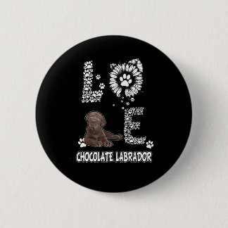 Badge Rond 5 Cm Amoureux des chiens | Love Chocolate Fleur de sole