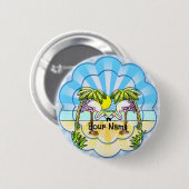 Badge Rond 5 Cm Amoureux des flamants roses (Devant & derrière)