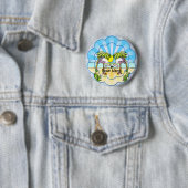 Badge Rond 5 Cm Amoureux des flamants roses (En situation)
