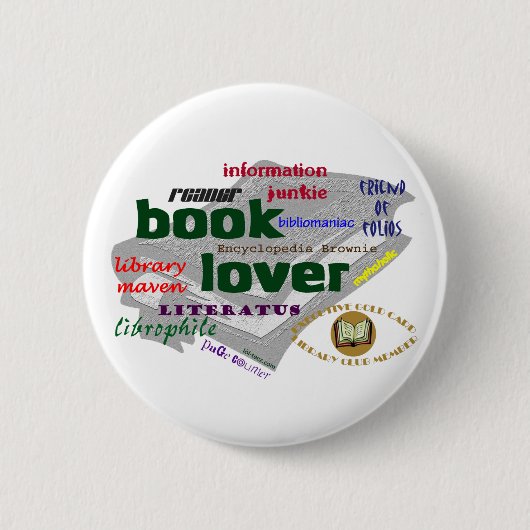 Badge Rond 5 Cm Amoureux des livres (Devant)