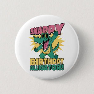 Badge Rond 5 Cm Amoureux drôle d'alligator et gator de crocodile d