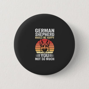 Badge Rond 5 Cm Amoureux du Berger Allemand Drôle Rétro