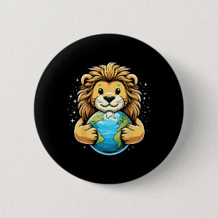 Badge Rond 5 Cm Amoureux du Lion Jour des terres de Jour des terre