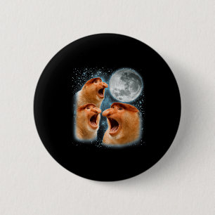 Badge Rond 5 Cm Amoureux du singe nez long galaxie lune faune anim