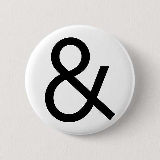 Badge Rond 5 Cm Ampersand - Noir (Devant)