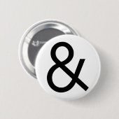 Badge Rond 5 Cm Ampersand - Noir (Devant & derrière)