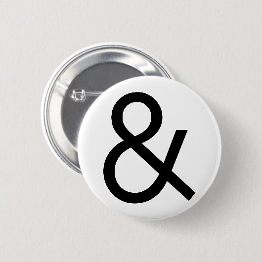 Badge Rond 5 Cm Ampersand - Noir (Devant & derrière)