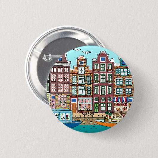 Badge Rond 5 Cm Amsterdam (Devant & derrière)