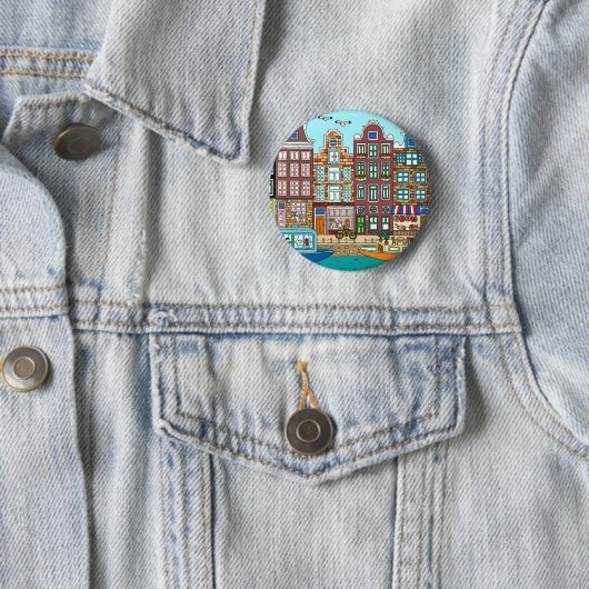 Badge Rond 5 Cm Amsterdam (En situation)