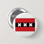 Badge Rond 5 Cm Amsterdam, Pays-Bas (Devant & derrière)