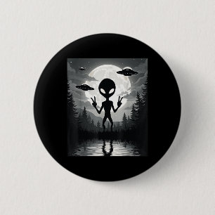 Badge Rond 5 Cm Amusant Alien Uap Extraterrestrial Ufos Cosmic Ent