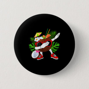 Badge Rond 5 Cm Amusant amateur de noix de coco tropicale faisant
