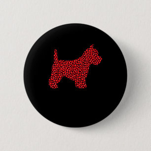 Badge Rond 5 Cm Amusant Amoureux de Chien Westie Cœurs Amour Westi