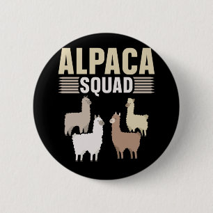 Badge Rond 5 Cm Amusant Amoureux des animaux de l'équipe Alpaca