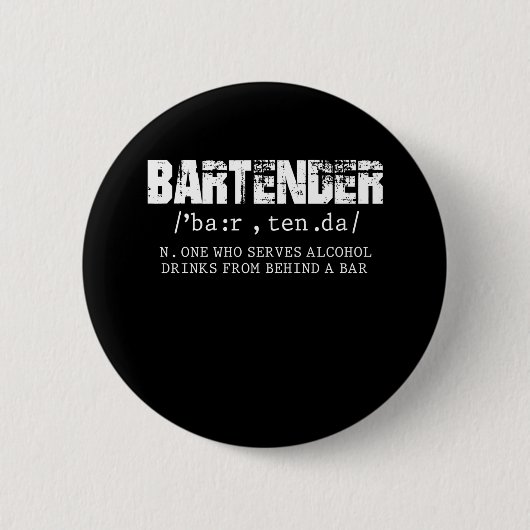 Badge Rond 5 Cm Amusant Bartender Alcool Mixer Barkeeper plaisante (Devant)