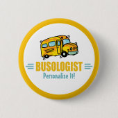 Badge Rond 5 Cm Amusant Conducteur de bus scolaire Jaune (Devant)