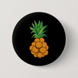 Badge Rond 5 Cm Amusant cool de basket-ball conception ananas - ar