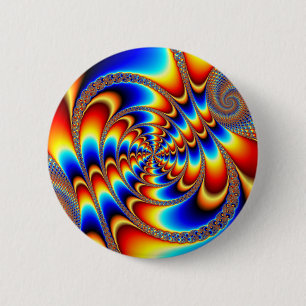 Badge Rond 5 Cm Amusant couleur - Fractal