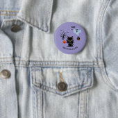 Badge Rond 5 Cm Amusant Éffrayant Vampire Cat Halloween (En situation)