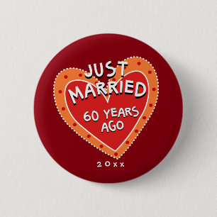 Badge Rond 5 Cm Amusant et romantique 60e anniversaire