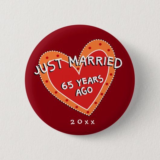 Badge Rond 5 Cm Amusant et romantique 65e anniversaire (Devant)