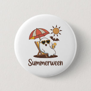 Badge Rond 5 Cm Amusant été estivale mignonne Éffrayant été fantôm