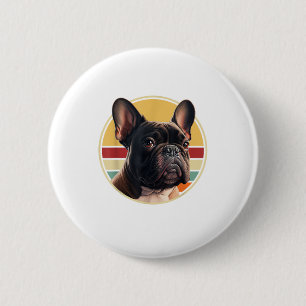 Badge Rond 5 Cm Amusant Français Bulldog Retro tenues Vêtements mi