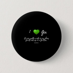 Badge Rond 5 Cm Amusant J'Aime Gin Drinker Coeur Graphisme Partie 