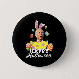 Badge Rond 5 Cm Amusant Joe Biden Heureux Halloween Confus Pâques