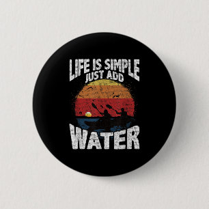 Badge Rond 5 Cm Amusant Kayaking Graphic Sunset Watersports Van