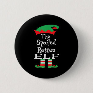 Badge Rond 5 Cm Amusant Le Matchin De Noël De La Chemise Elfe Rosé