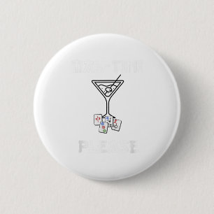 Badge Rond 5 Cm Amusant Mahjong Mah-tini Queue de Marée Mahjong