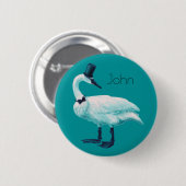 Badge Rond 5 Cm Amusant observation des oiseaux de cygne (Devant & derrière)