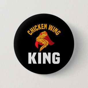 Badge Rond 5 Cm Amusant poule King Design de l'aile de poulet Fast