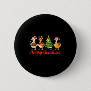 Badge Rond 5 Cm Amusant Rétro Merry Goosemas Noël Silly Goose X