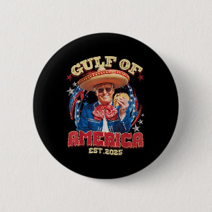 Badge Rond 5 Cm Amusant Trump Golfe Des Etats-Unis Est 2025 Golfe