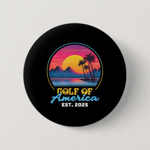 Badge Rond 5 Cm Amusante Amérique des Etats-Unis Chemise Golfe des