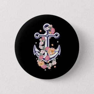 Badge Rond 5 Cm Amusante Conception Ancre Pour Femmes Filles Anker